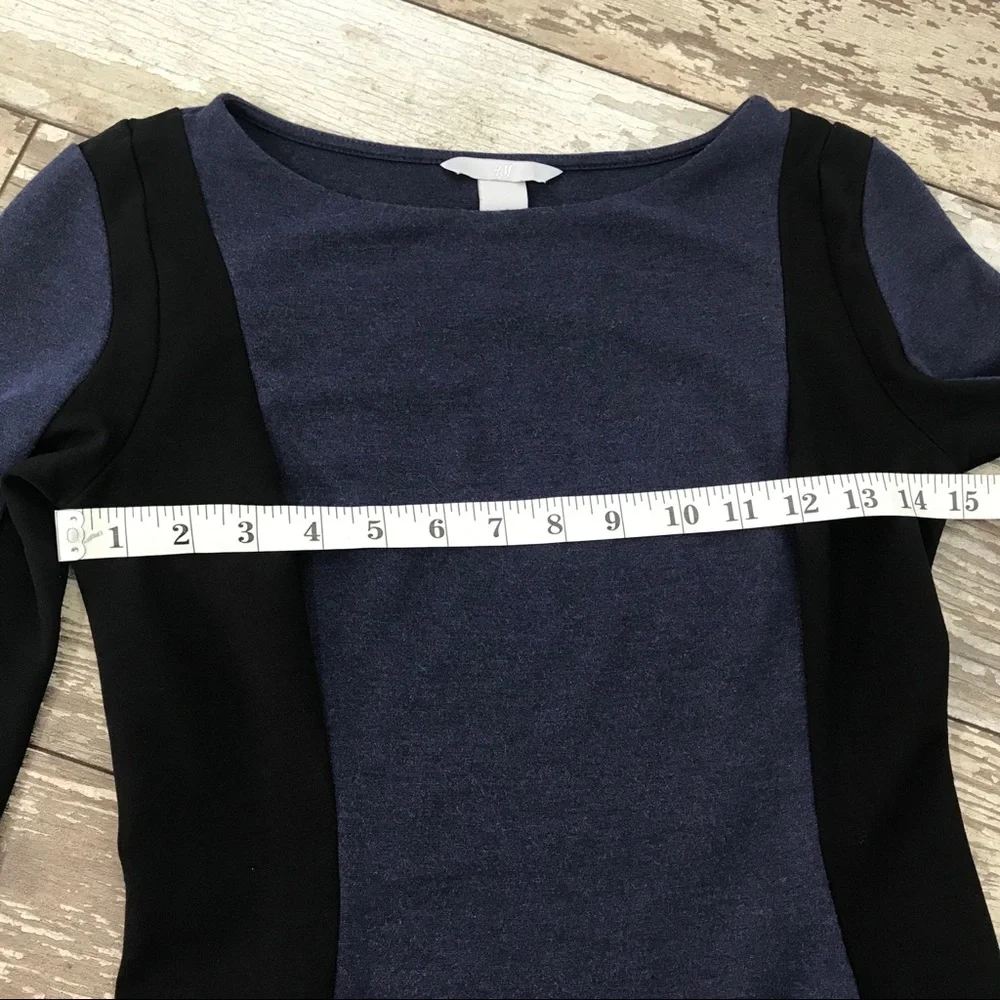H&M Navy and Black Colorblock Dress Sz XS - Picture 5 of 8